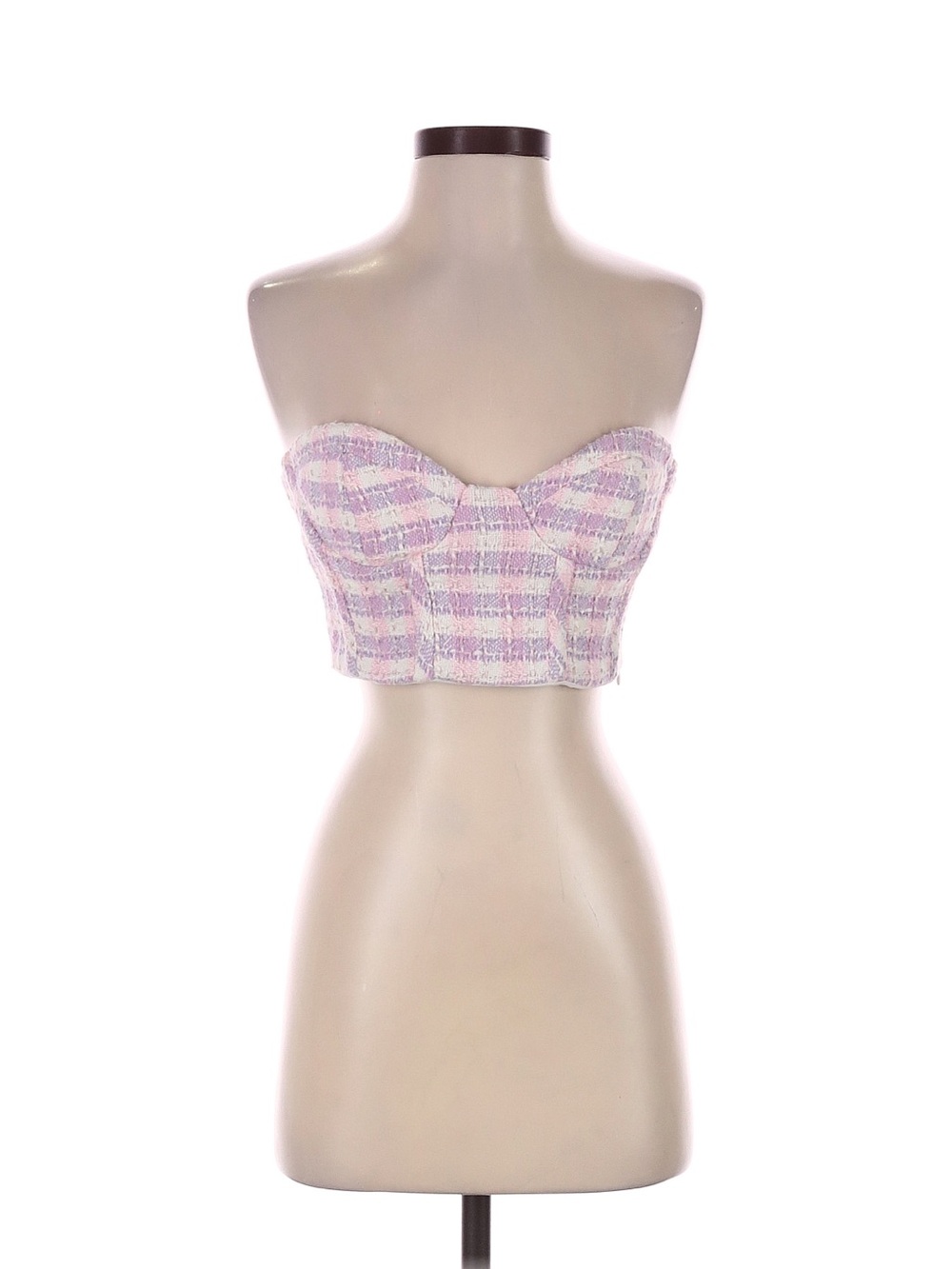 Zara Tweed Crop Top - Picture 2 of 4
